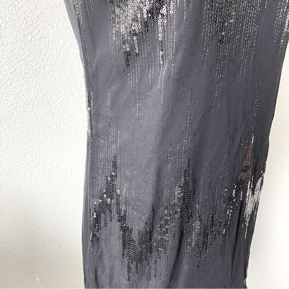 Vertigo Black Sleeveless Dress Embellished Mesh Feathers SZ 10 - Picture 8 of 13